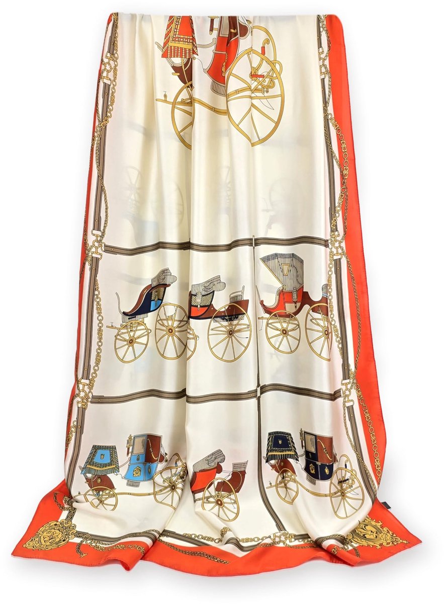 Omgoods - Dames Sjaal van Fijn Zijdeachtig Materiaal - Elegant met Kleurrijke Prints