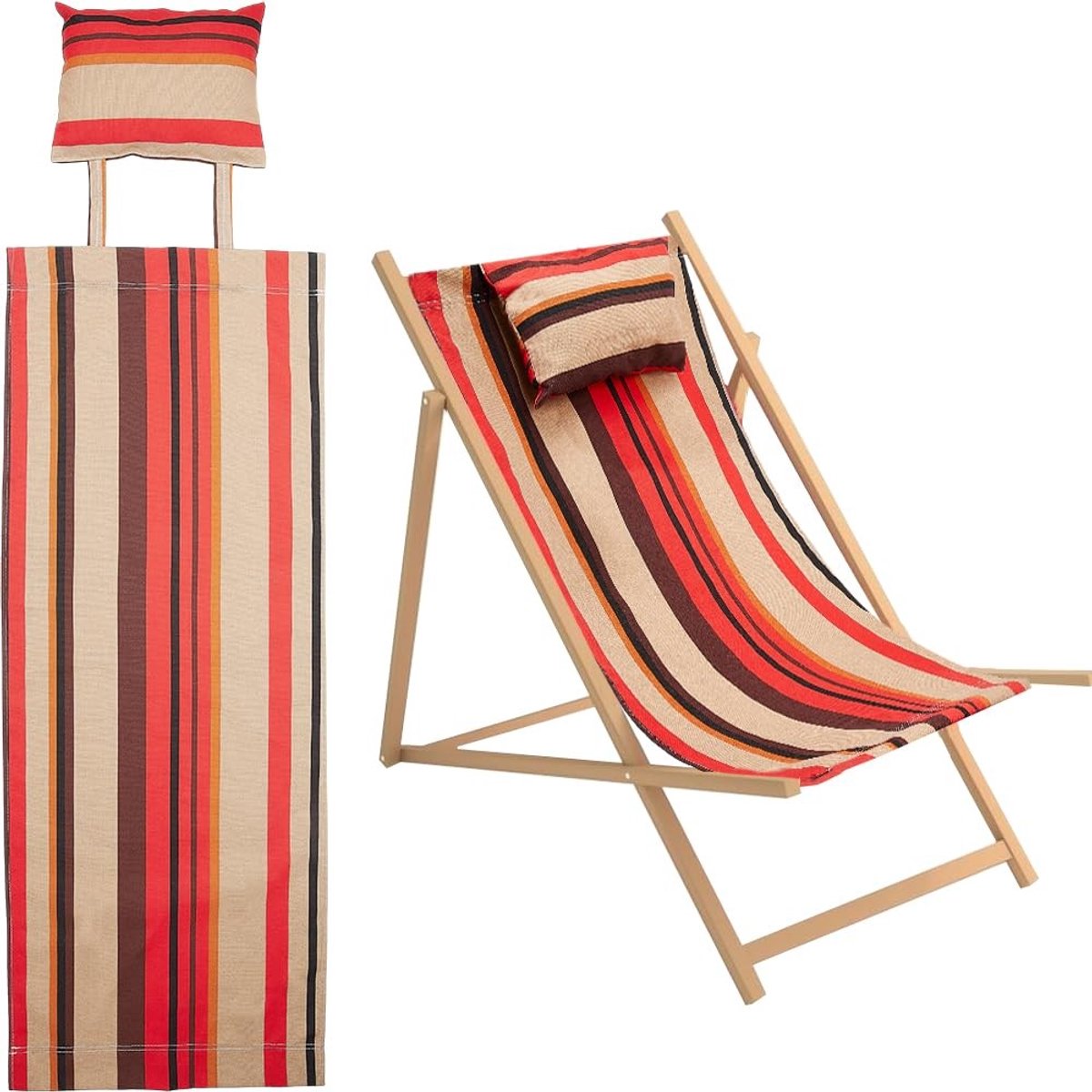 Omgoods - Vervangende Canvas voor Strandstoel met Kussen
