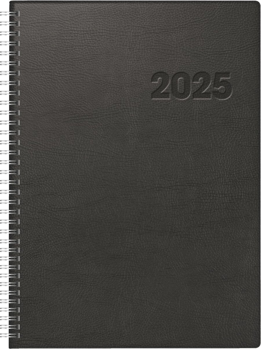 Omgoods - rido/idé Boek Kalender 2025 - Dagelijks A4 Planning in Zwart
