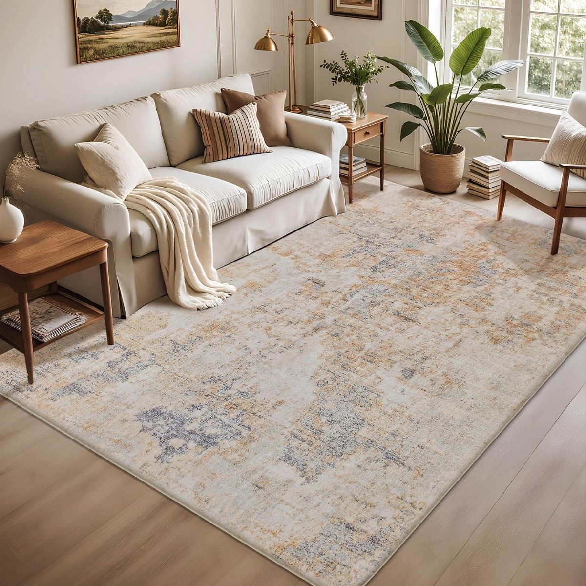 Omgoods - Moderne Zachte Tapijt voor Woonkamer en Slaapkamer 120x160 cm - Geel
