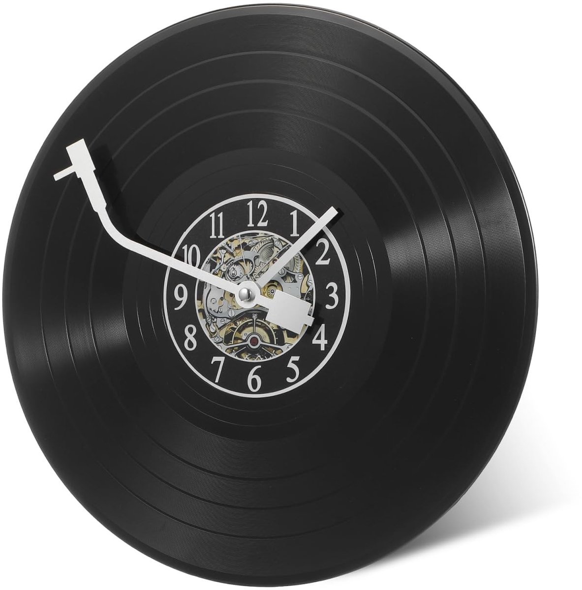 Omgoods- Wandklok 30 cm - Decoratieve Wandklok - Vinylplaat - Geluidsarm - Duurzaam - Eenvoudig te Installeren - Muurklok