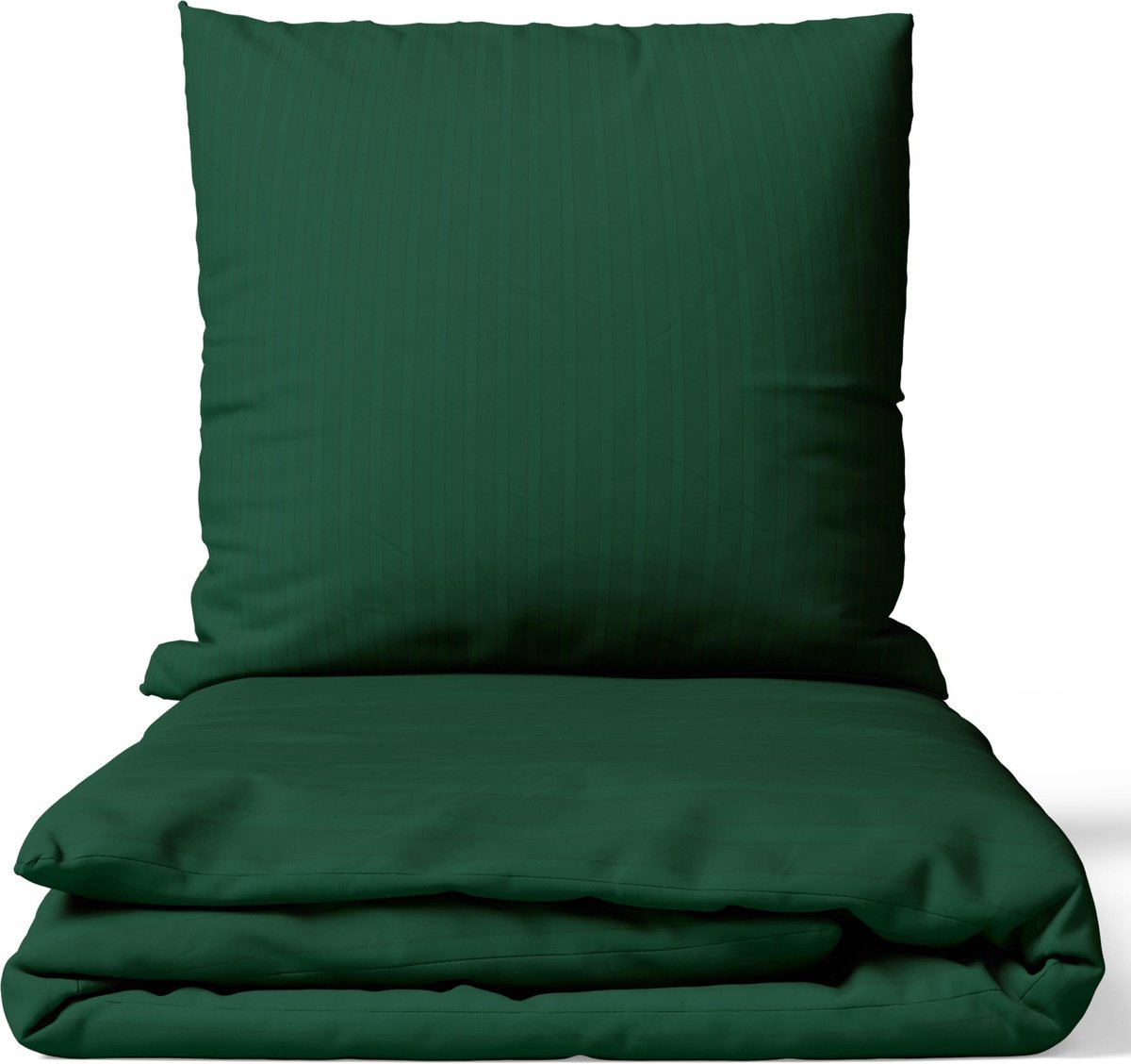 Omgoods - Satin Beddeken 135 x 200 cm met Kussensloop in Damask Groen