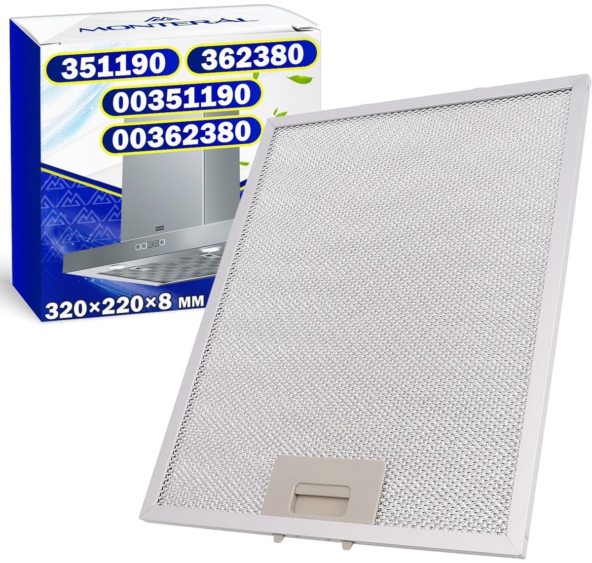 Omgoods - Metal filter extractor hood - Vervangfilter voor Bosch, Neff en Siemens