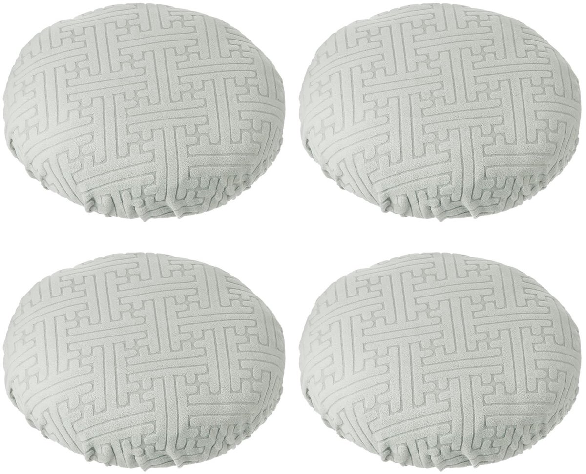Omgoods - Ronde Barstoel Covers - 4 Stuks Elastaan, Grijs