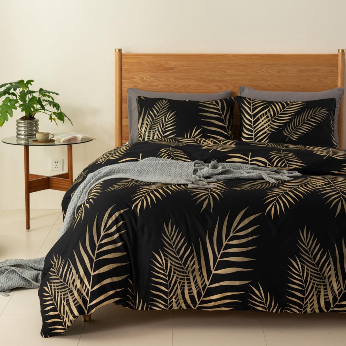 Omgoods - Botanische Duvet Cover Set met Palmbladeren 200 x 200 cm