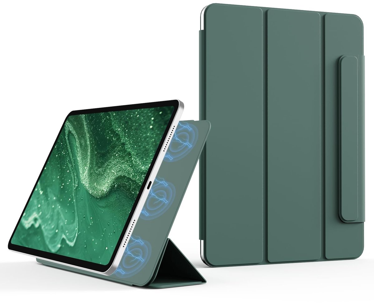 Omgoods - Magnetische Hoes voor iPad (A16) 11e en 10e Generatie - Donkergroen
