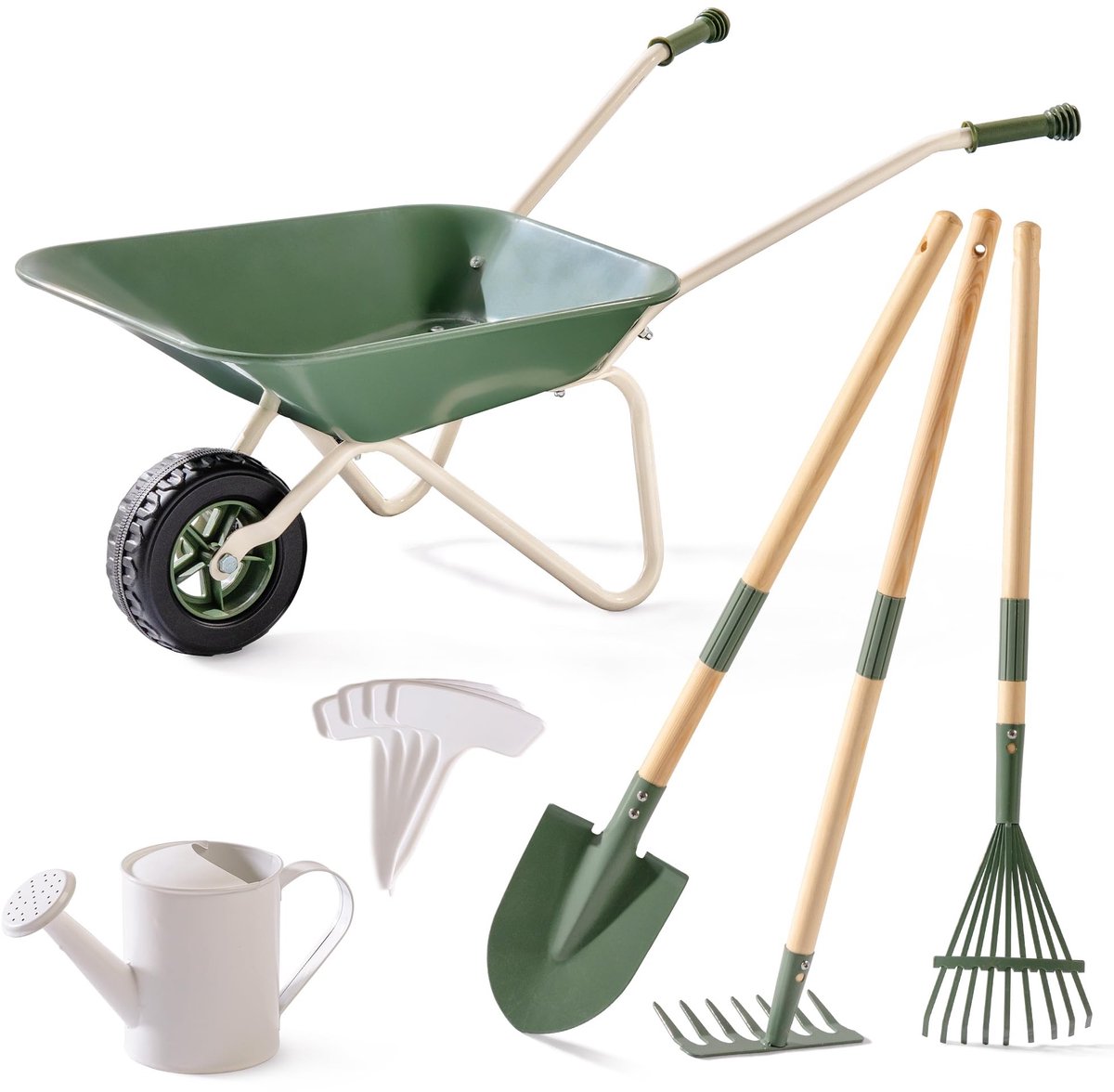Omgoods - Kindertuinset met Kruiwagen en Tuingereedschap voor Jonge Tuinliefhebbers