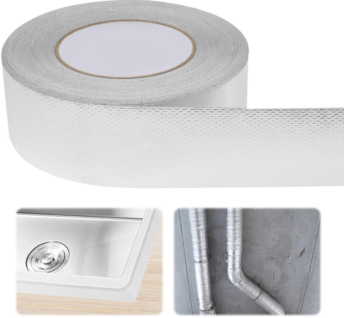 Omgoods - Waterdichte Aluminium Plakband - 5 cm x 50 m voor Isolatie en Warmtebescherming