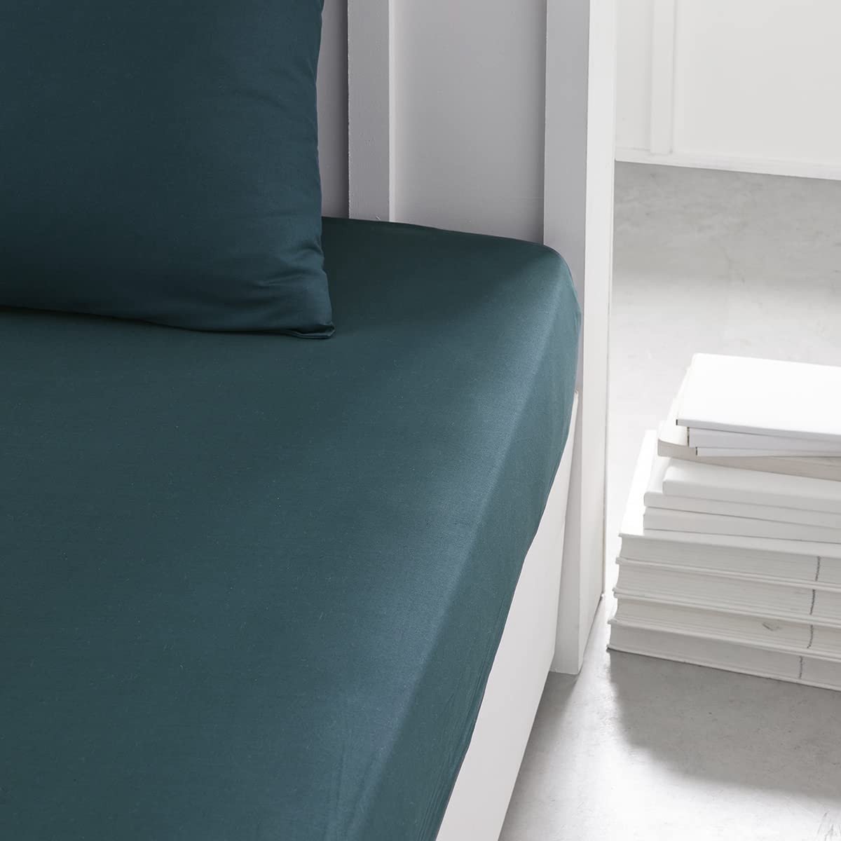 Omgoods - Fitted Sheet 90 x 190 cm - 100% Katoen, Peacoat Rood