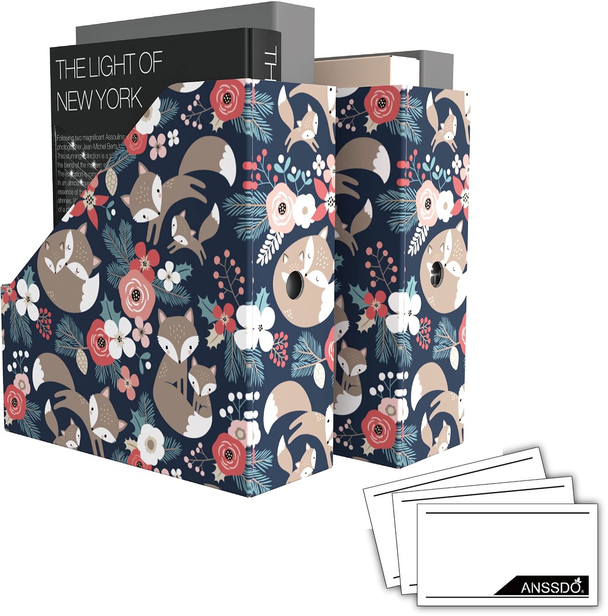 Omgoods - Set van 6 Kartonnen Tijdschrift Houder - Premium Organizer voor Desk