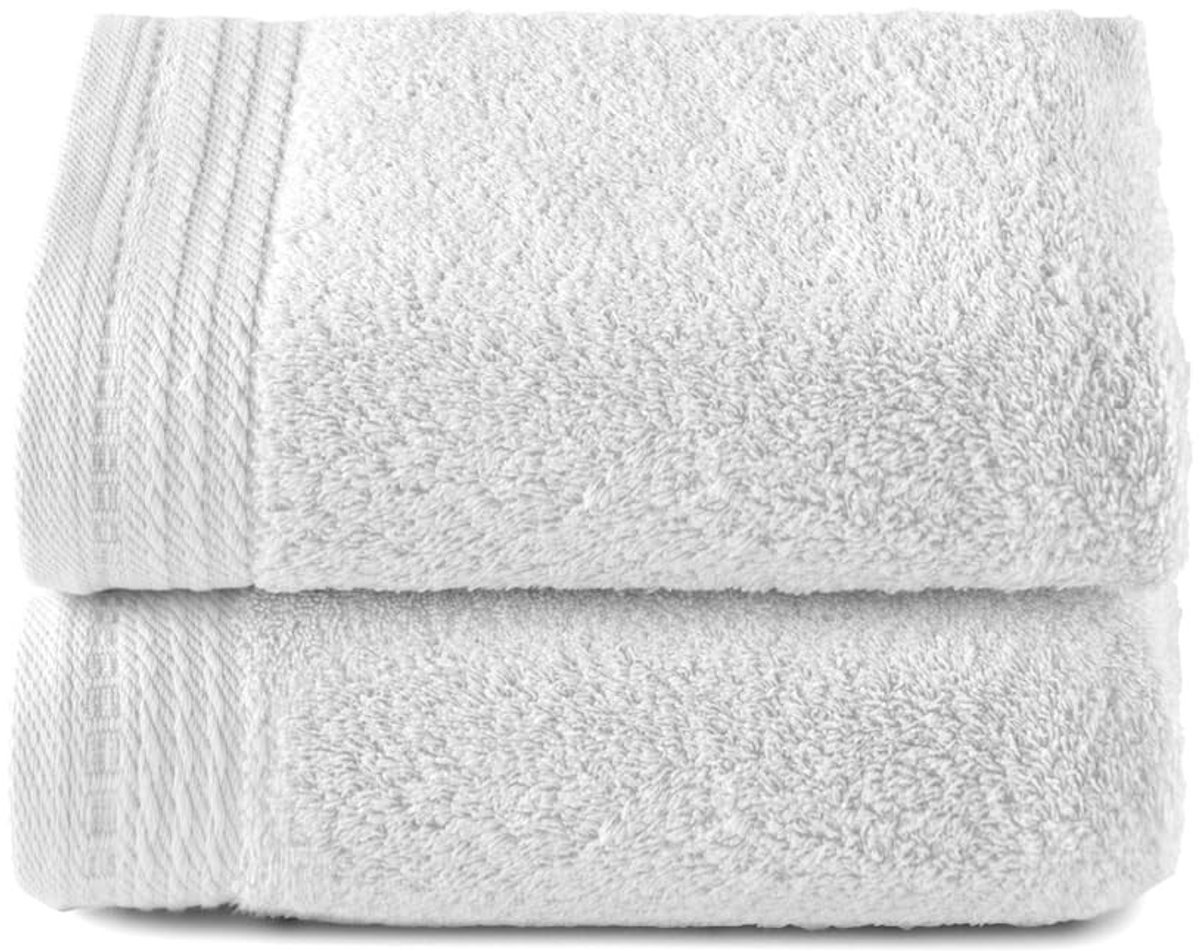 Omgoods - Set van 2 Premium Badhanddoeken van 100% Katoen, 50 x 100 cm, Wit