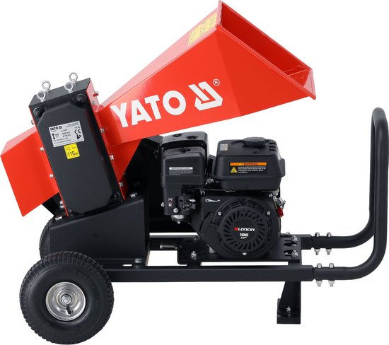 YATO YT-86160 Benzine Hakselaar 6.5 PK - Loncin Engine - 6 Snijmessen - Voor Takken tot Ø 60 mm - Maakt Kachelhout Chips (50-80 mm) van Yato — afbeelding 4