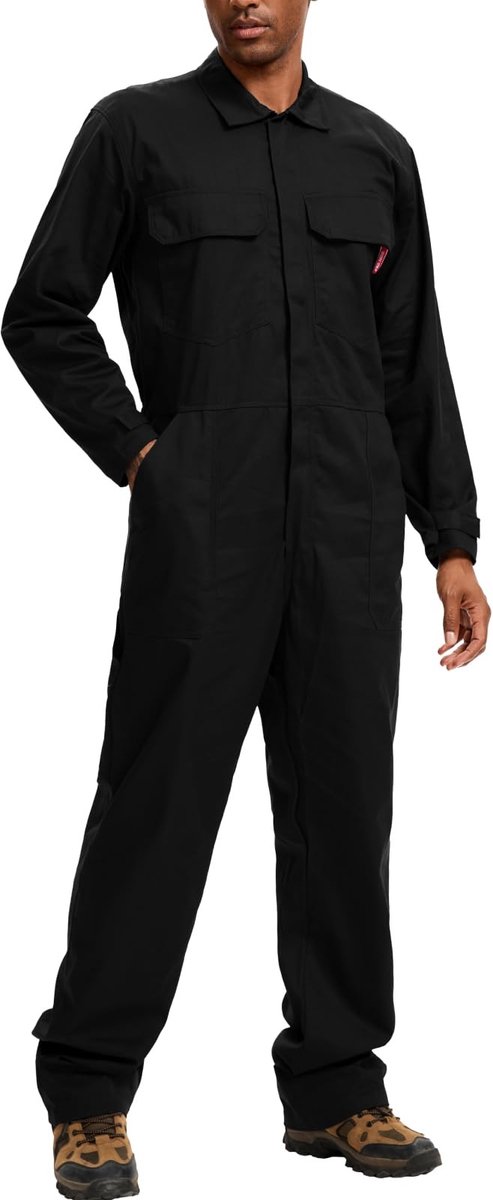 Omgoods - Premium 100% Katoenen Werkoveralls voor Mannen - Zwart