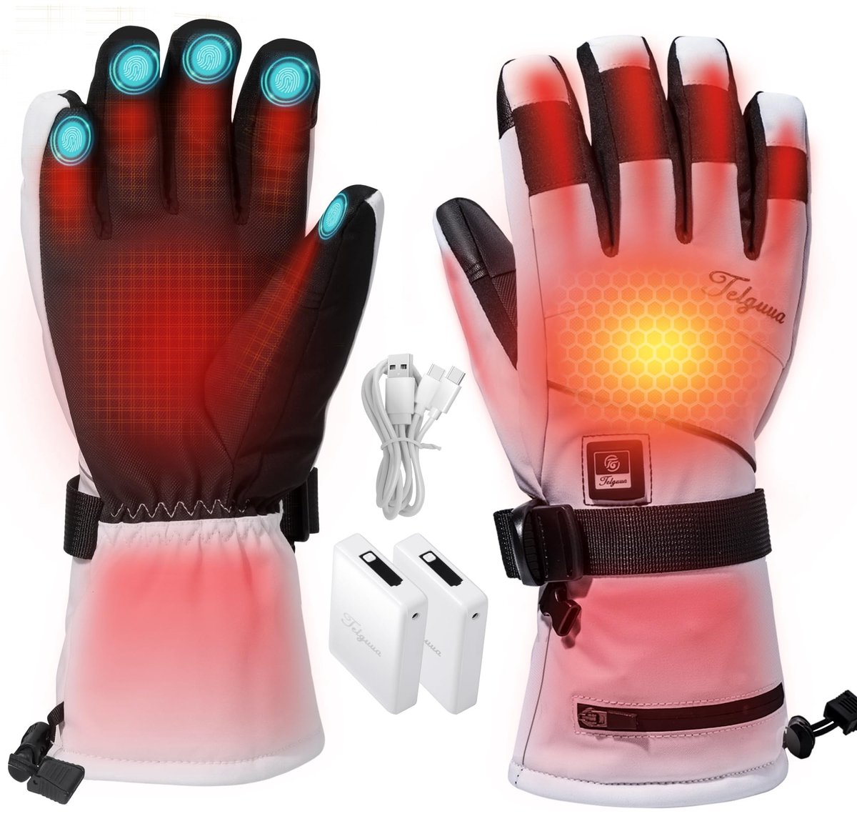 Omgoods - Verwarmde Handschoenen voor Mannen en Vrouwen met 5500 mAh Batterij - 3 Temperatuurinstellingen
