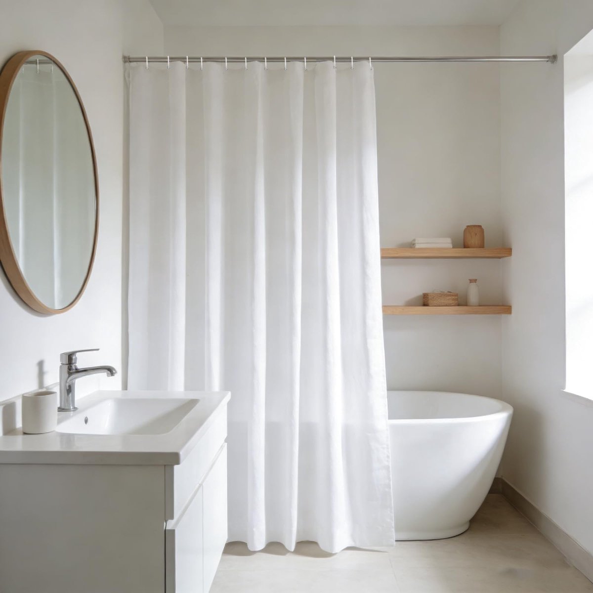 Omgoods - Douchegordijn 180 x 240 cm Waterafstotend en Anti Schimmel