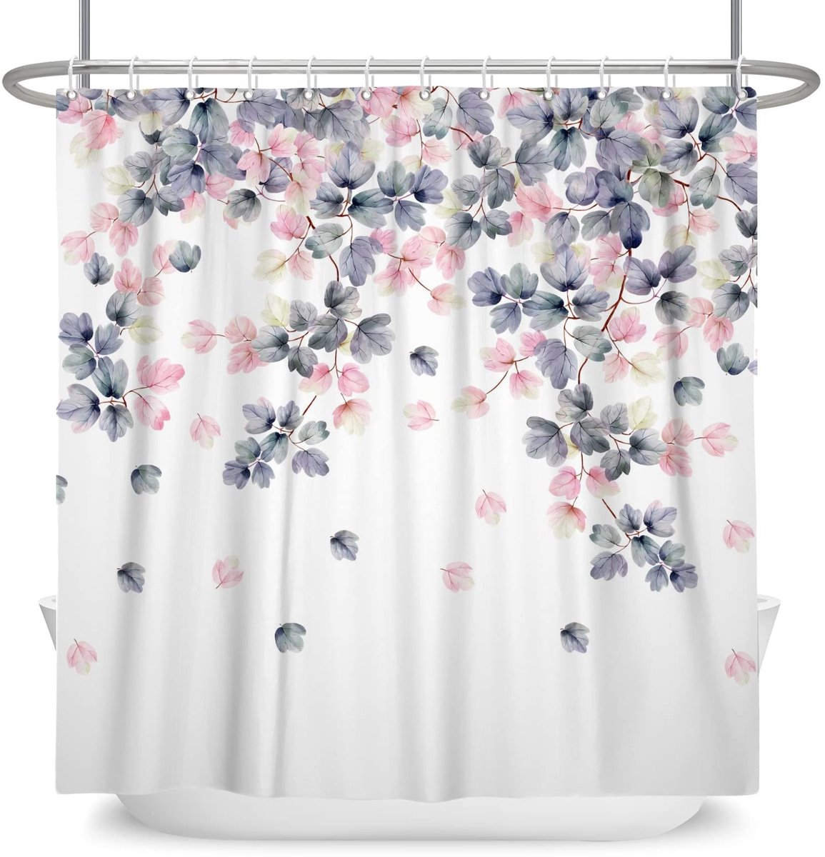 Omgoods - Bloemenprint Douchegordijn 140x180 cm met Haken