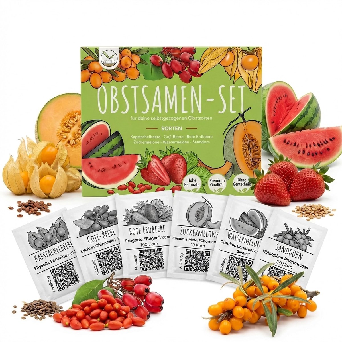 Omgoods - Fruit Seeds Mix met 6 Exotic Varieties - Groeiset voor je eigen fruittuin