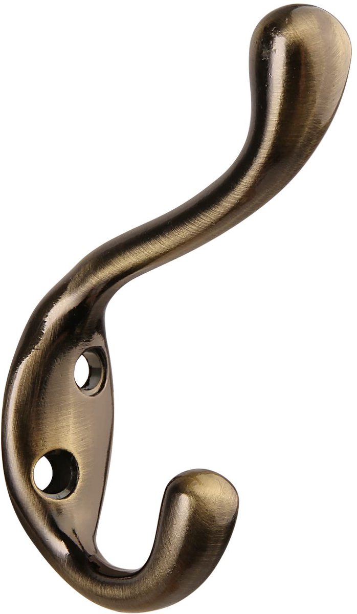 Omgoods - 6 Stuks Dubbele Prong Robe Hook - Antieke Wandhaken voor Kleding en Handdoeken