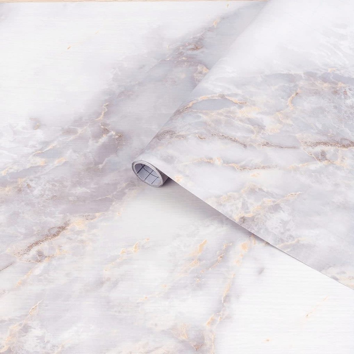 Omgoods - White Gold Marmer Zelfklevend Folie - 44 x 10 m