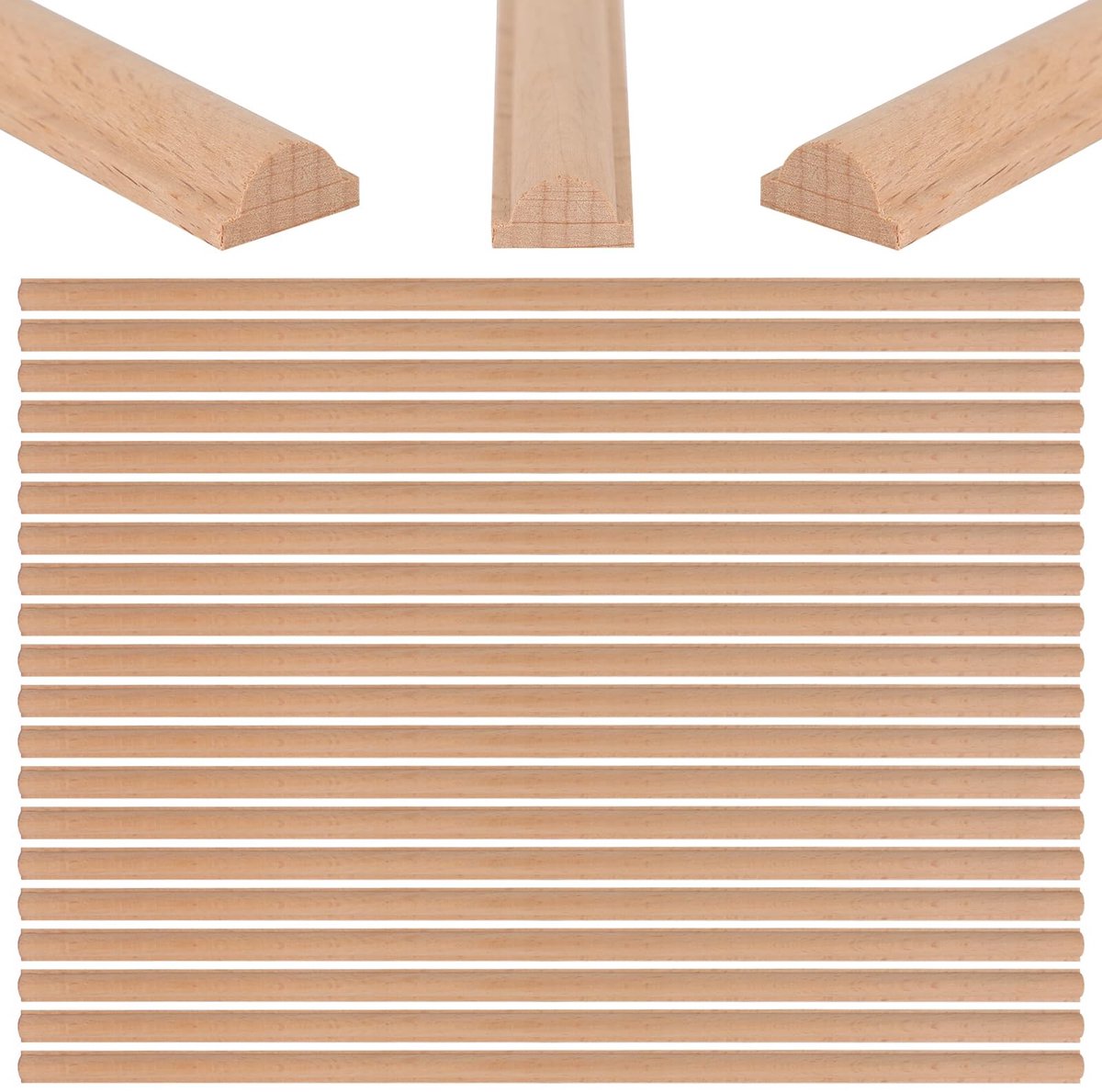 Omgoods - Decoratieve Houten Profielen voor DIY - Onbehandeld en Natuurlijke Kwaliteit