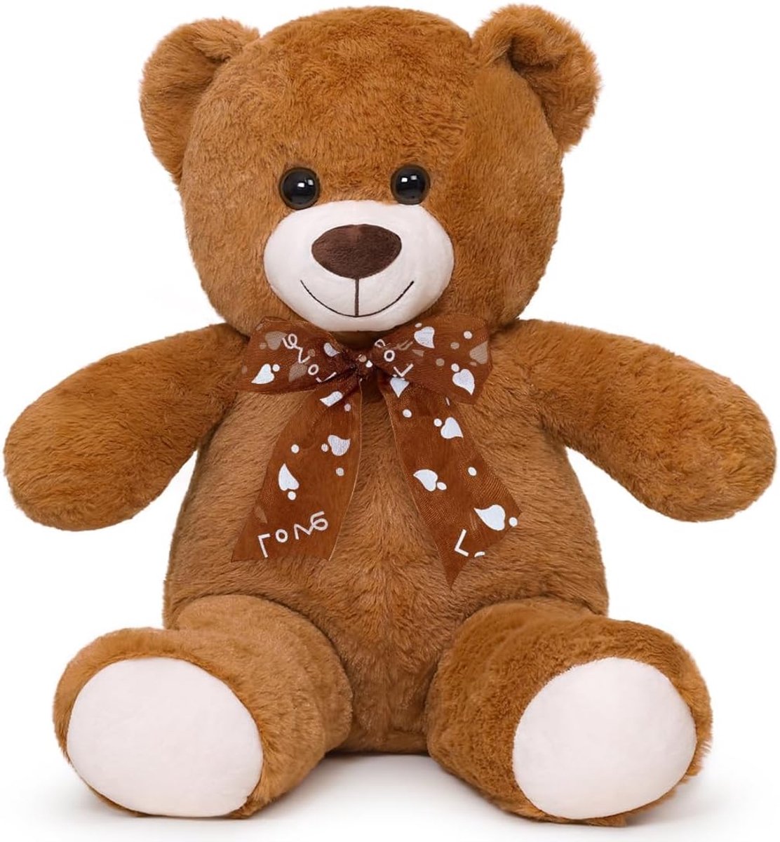 Teddybeer, 40 cm pluche knuffelbeer, pluchebeer met knoopogen, zachte leuke knuffelpop, knuffeldier, speelgoed, cadeau voor kinderen, jongens, meisjes, verjaardag, Kerstmis, Valentijnsdag
