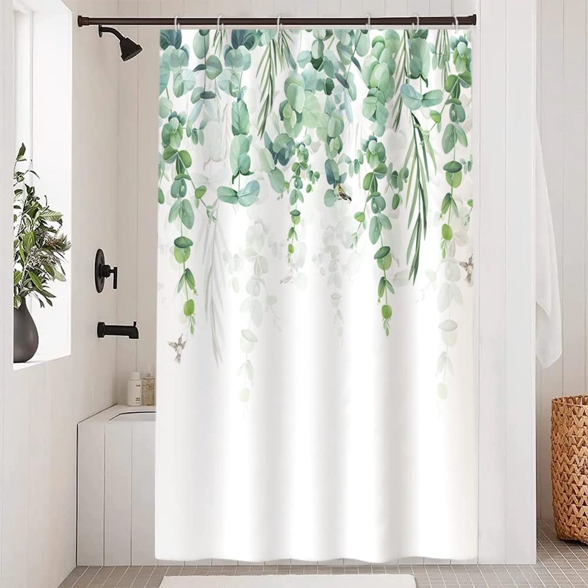 Omgoods - Douchegordijn met Eucalyptus Bladeren 120x200 cm Waterdicht