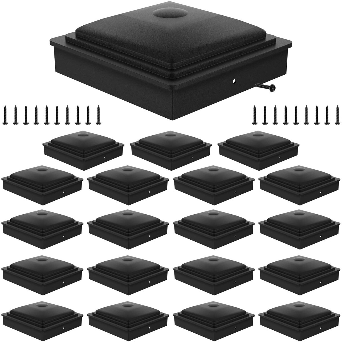 Omgoods - 20 Stuks Houten Paal Caps - Bescherming voor Tuinpalen, Inclusief Schroeven