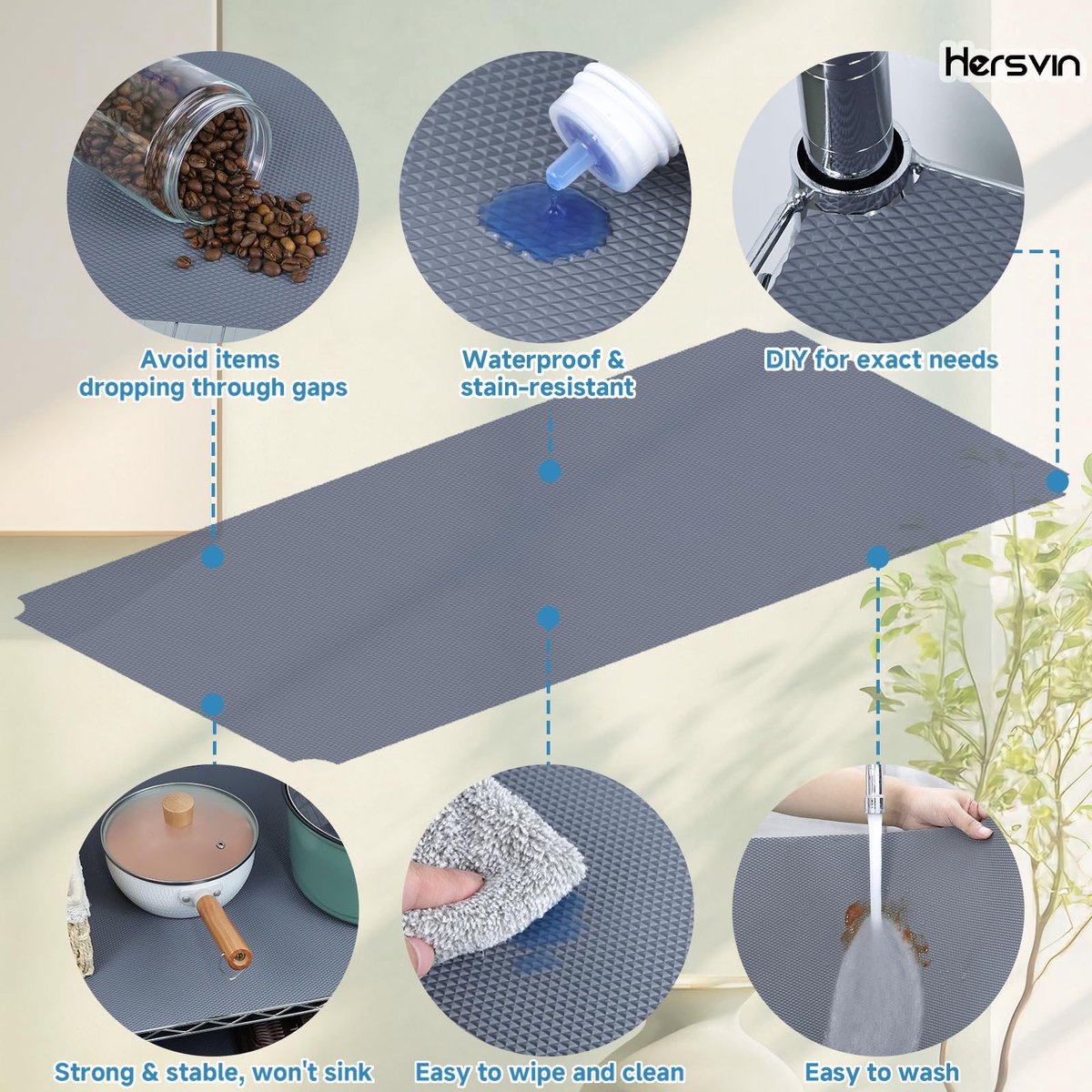 Omgoods - 44cmx500cm Antislip Shelf Liners voor Organisatie