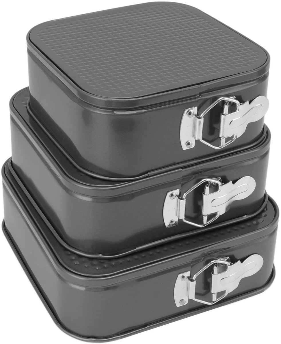 Omgoods- Springvorm Set 3 Stks - Antiaanbaklaag - Roestvrij Staal - Verwijderbare Bodem - Lekvrije Bakvormen - 24/26/28 cm - Taartvorm