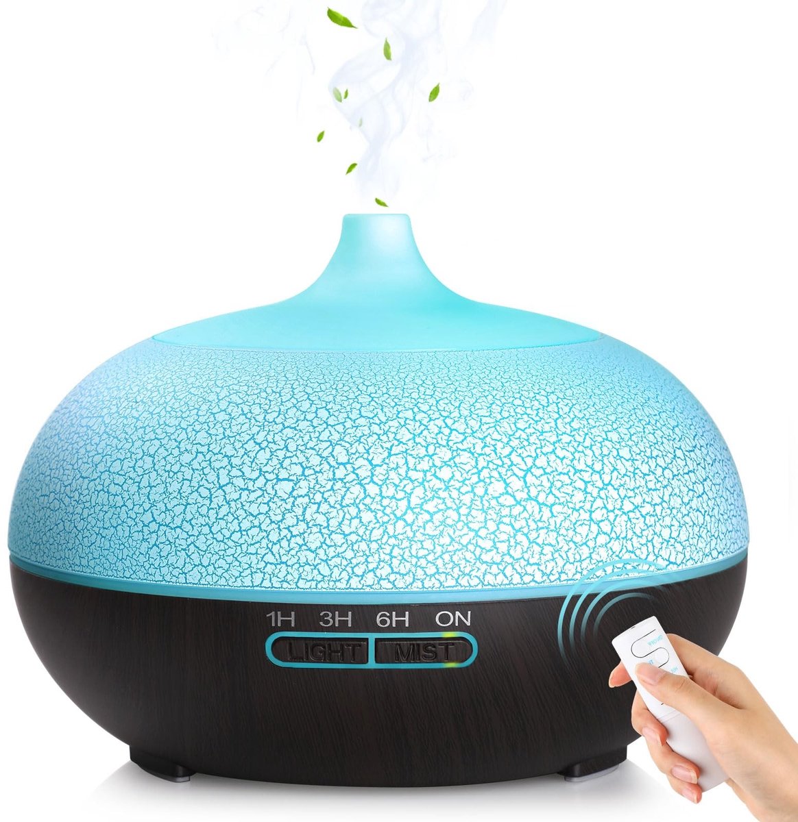 Omgoods - Aroma Diffuser en Luchtbevochtiger 550ml - Ultrasonisch met Timer en Donker Hout