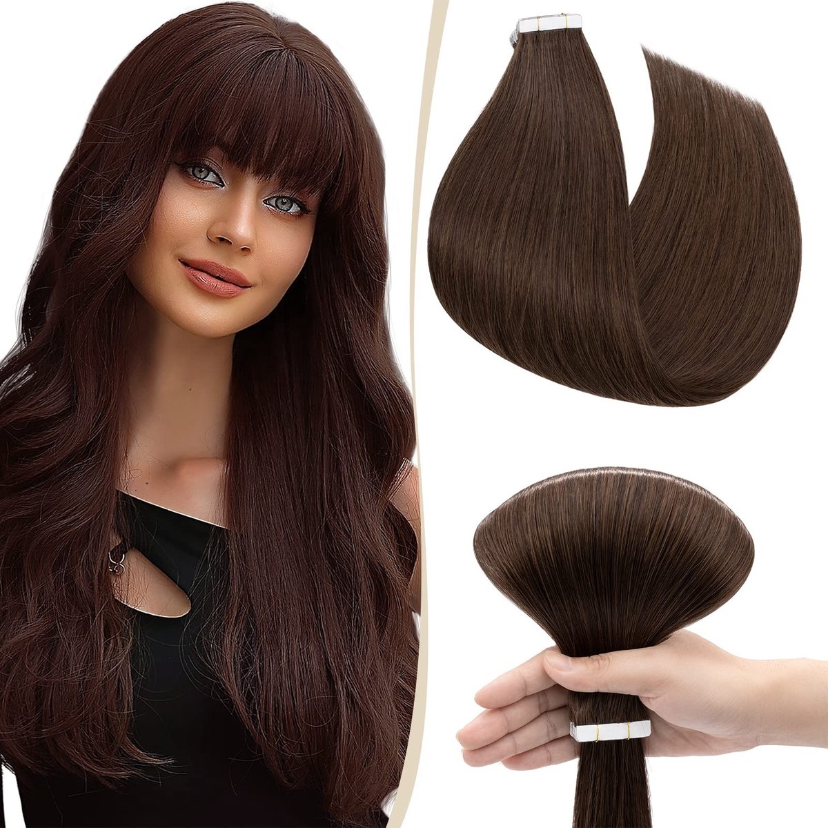 Omgoods - Tape Extensions van Echt Haar - 10 Vlechten 20g Medium Bruin #4-1
