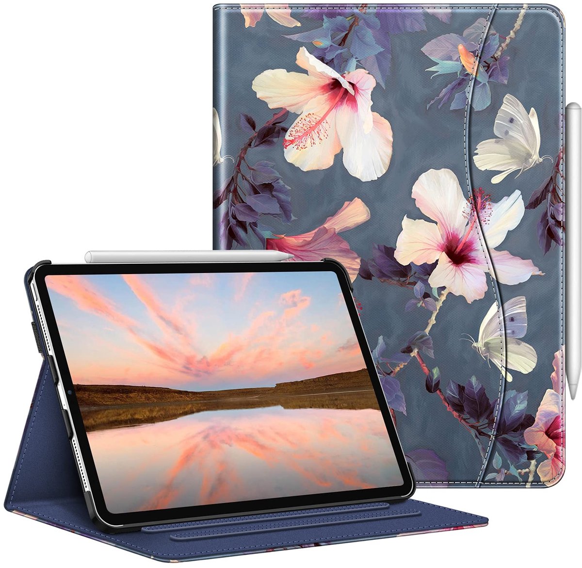 Omgoods - Hoes voor iPad Pro 11 inch (2021/2020/2018) - Multi-Angle Folio Stand met Pocket en Pen Houder
