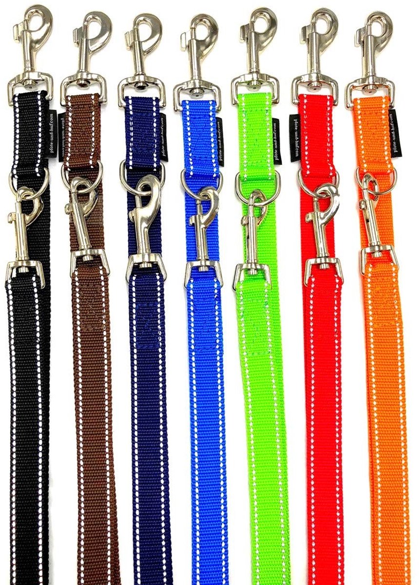 Omgoods - Reflecterende Hondenriem voor Grote Honden - Dubbele Leiding, 2.4 m, Verstelbaar