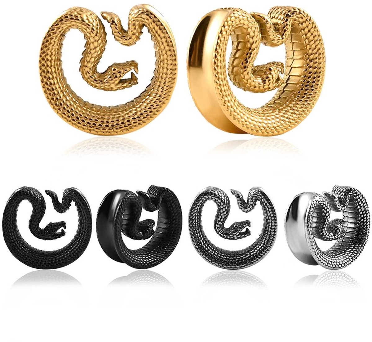Omgoods - Cool Snake Saddle Earplugs - 2 Stuks van Roestvrij Staal