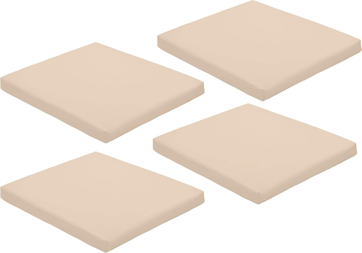 Zitkussen voor tuinstoel, binnen en buiten, eetkamerkussens, waterbestendige terrastuinstoelkussens met veilige banden, duurzaam en comfortabel, 4 stuks (steen)