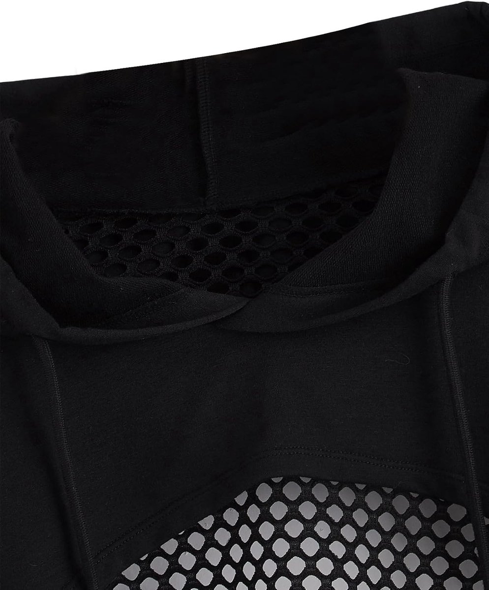 Super Crop Hoodie voor dames, visnet, capuchon, cropped sweatshirt met trekkoord