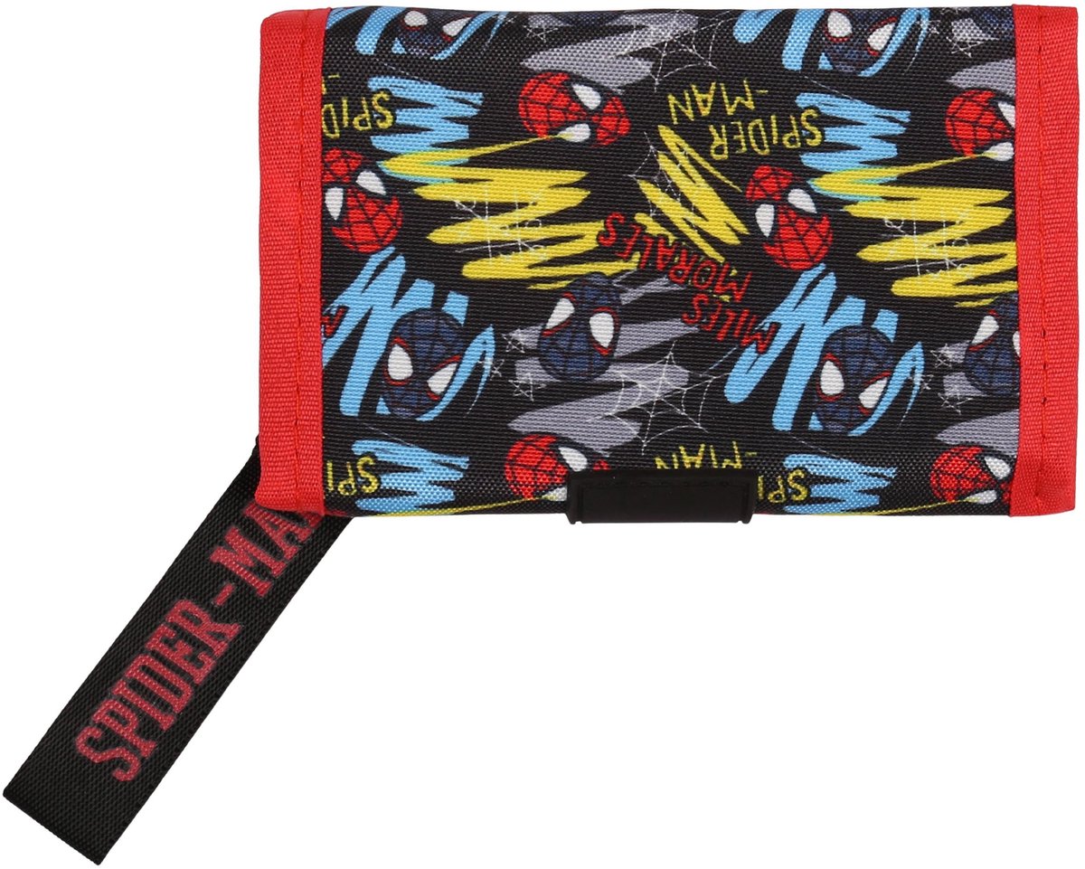 MARVEL Spider-Man PORTEMONNEETJE voor jongens, PORTEMONNEE voor geld, klittenband portemonnee 8x13x1 cm