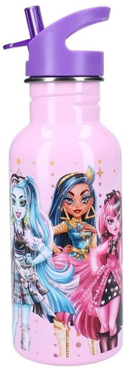 Omgoods - Roestvrij Stalen Waterfles voor Kinderen, 500ml met Rietje