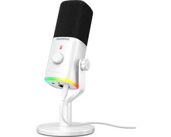Maono PD100X - Microfoon voor Computer - USB/XLR Microfoon - Streaming - YouTube - Podcasting - Dynamische Microfoon - Plug & Play - Studio Geluidskwaliteit - Wit