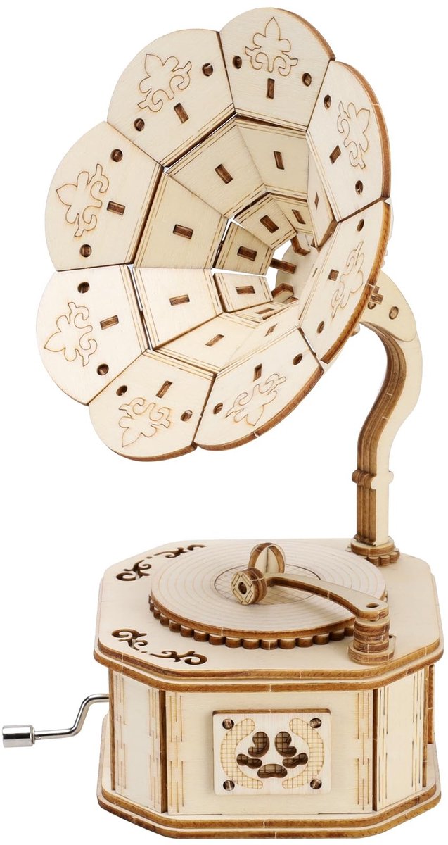 Omgoods - 3D Houten Puzzel Grammofoon - Creatief Modelbouwpakket