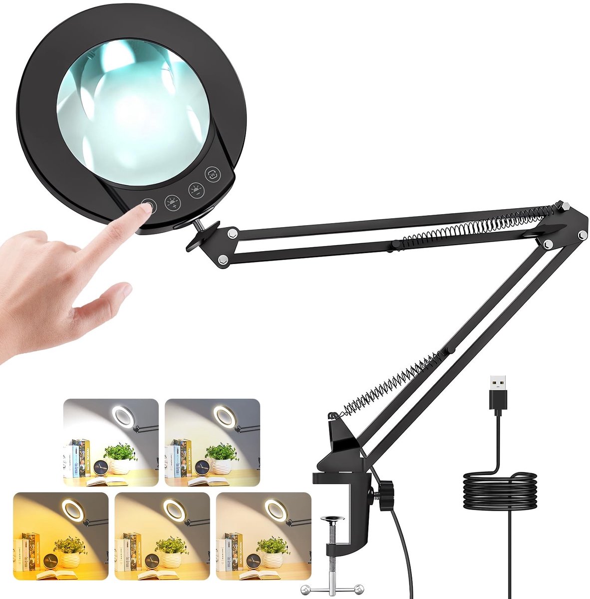 Omgoods - LED Vergrootglas met Licht en Standaard
