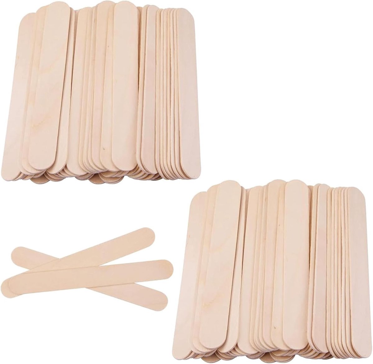 Houten Stokken voor Was, 100 Stuks Houten Spatels, Wax Sticks, Hout Wax Staven, Ideaal voor Waxen en Schoonmaken