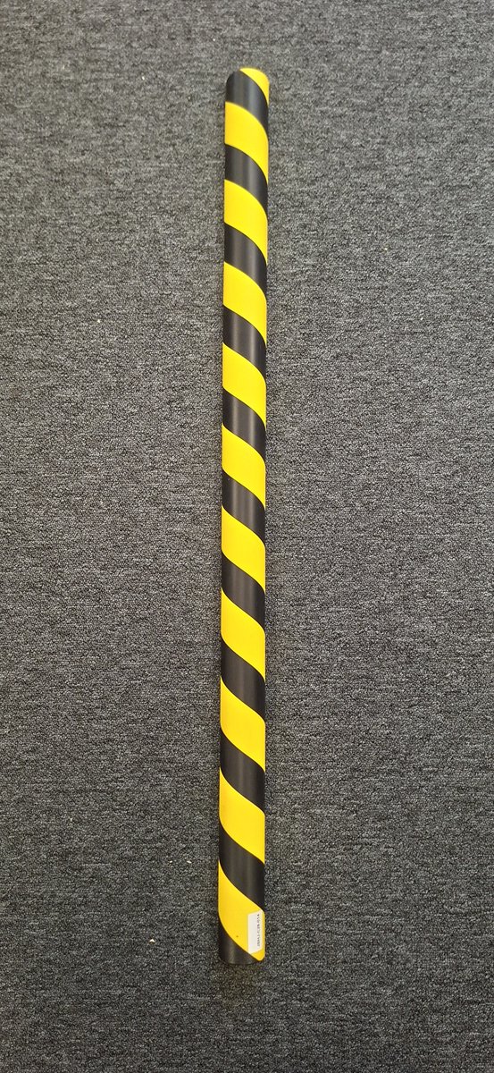 Randbescherming -Strip - Half rond - Zwart-Geel - 100cm x 5 cm x 2,5 cm
