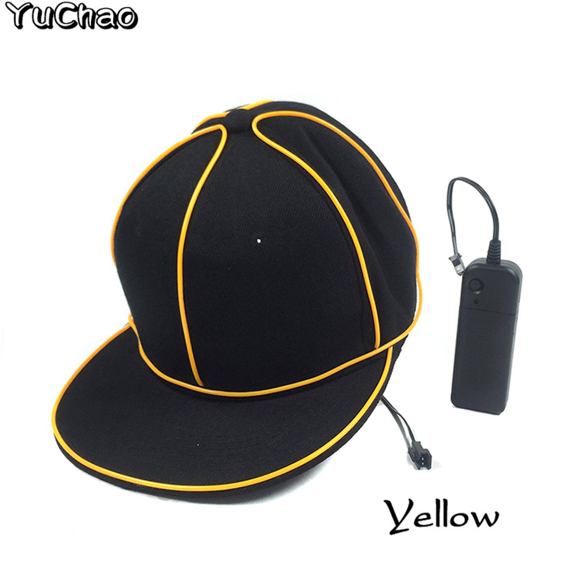 Doppler GlowCap LED Baseballpet – EL Wire Lichtgevende Pet – Festival, Carnaval & Rave – Geel