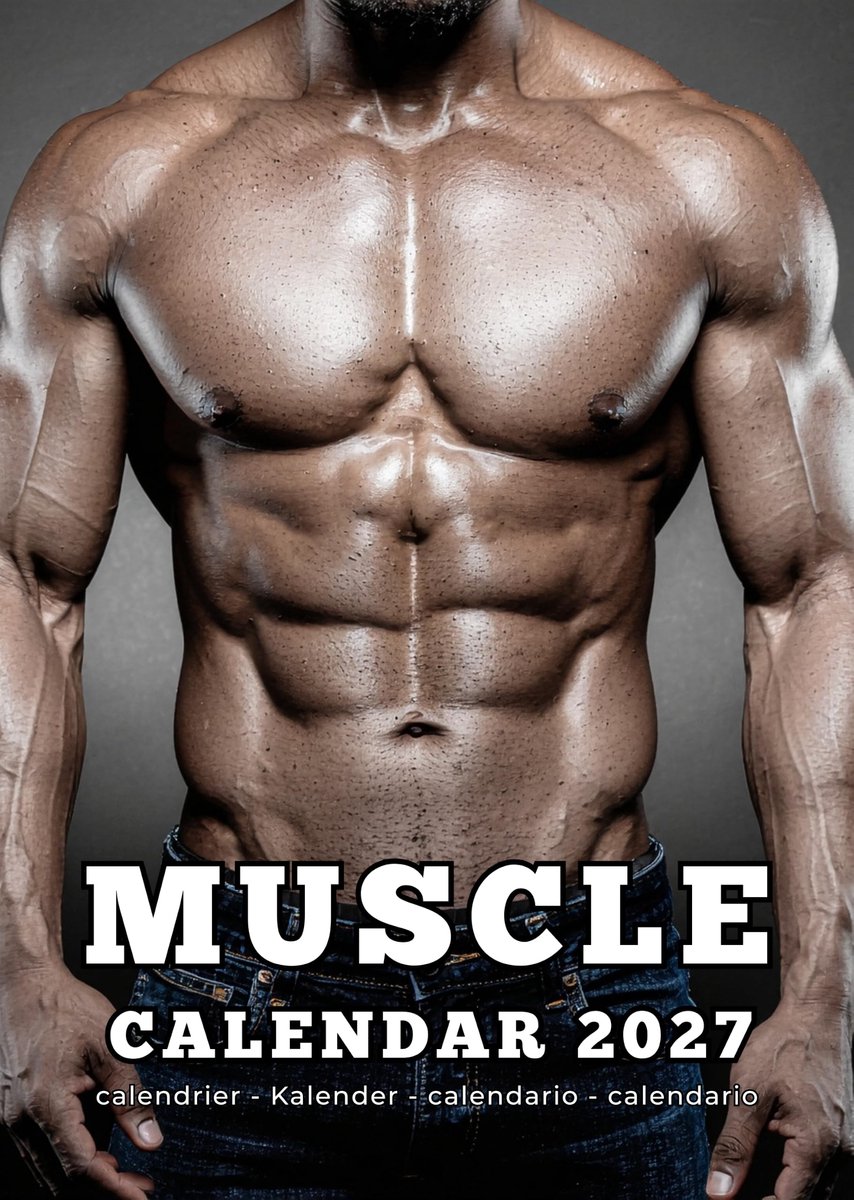 SnelShoppen - Muscle Men 2027 Kalender A3 - Sportieve Wandkalender voor Fitness Fanaten - Ideaal voor Thuis, Kantoor, of Sportclub - Grote Maat, Volle