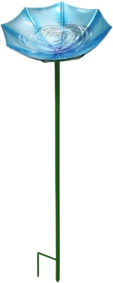 Tuinbad voor bestuivers - Drinkstation insecten - Natuurlijke tuin - Met grondpen - 21 x 6 x 13.5 cm - Blauw