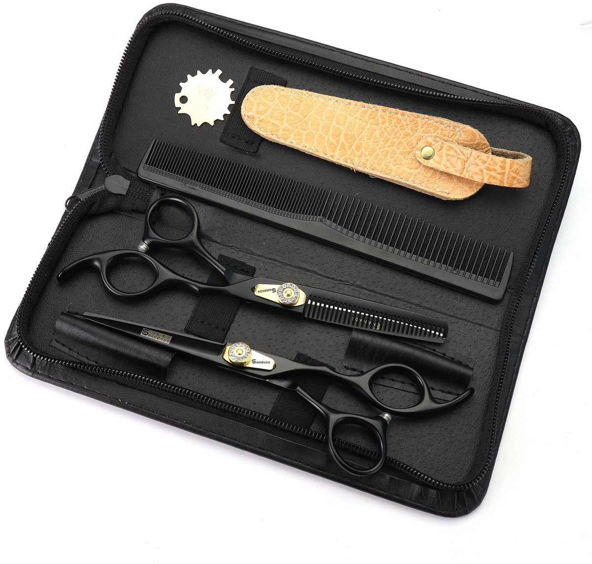 Omgoods - 6 Inch Professionele Kappersschaar Set met Kam en Tas