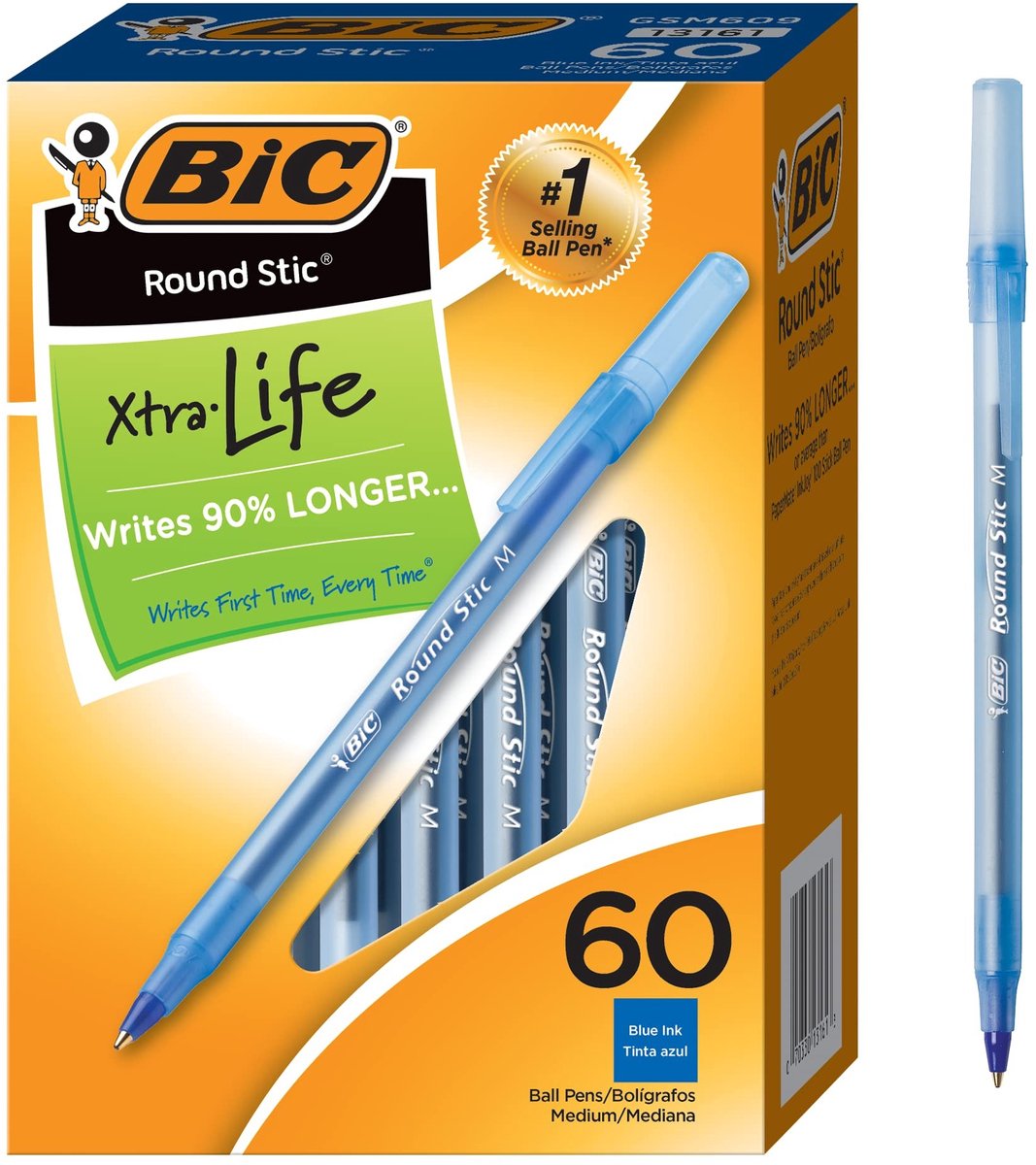 Omgoods - Round Stic Balpen - Blauw Inkt, Medium Punt, 60 Stuks
