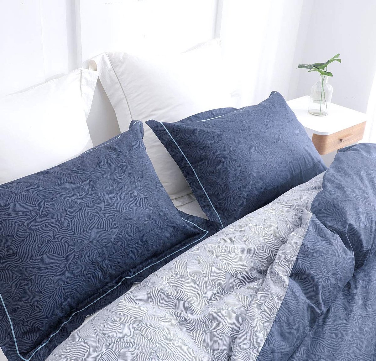 Omgoods - Luxe Duvet Cover Set 600 Draadcount Katoen met Botanisch Ontwerp
