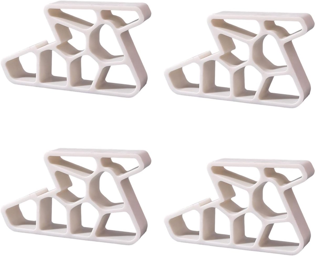 4 stuks - Raamstopper - Deurstoppers - Schuifraamstopper - Raamsluiter - Raambegrenzer - Raamslot - Klembeveiliging - Raamsloten - Deurwiggen - voor binnen, balkon, schuifdeuren en ramen - 9,3*5,3*1.9 cm - wit